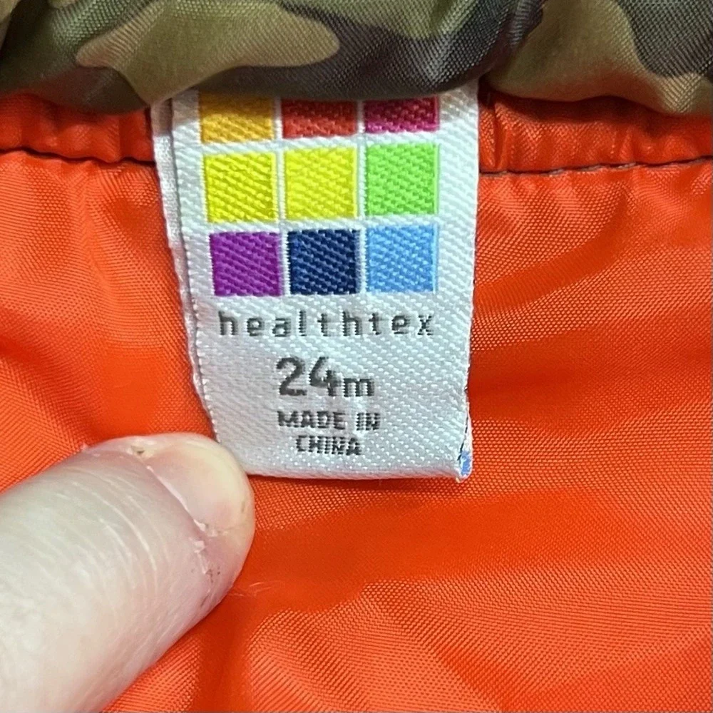 Healthtex Toddler Boys 4x4 Camo Puffer Vest Orange‎ Lining 24M Holiday 2015 EUC